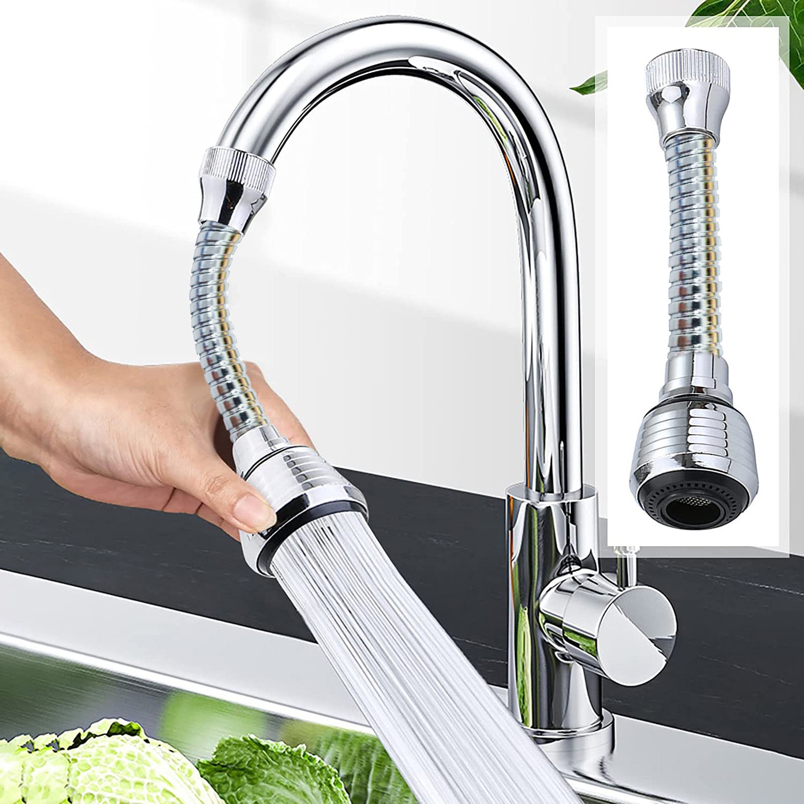 Home Bathroom Sink - Metal Sink Faucet Sprayer With Hose