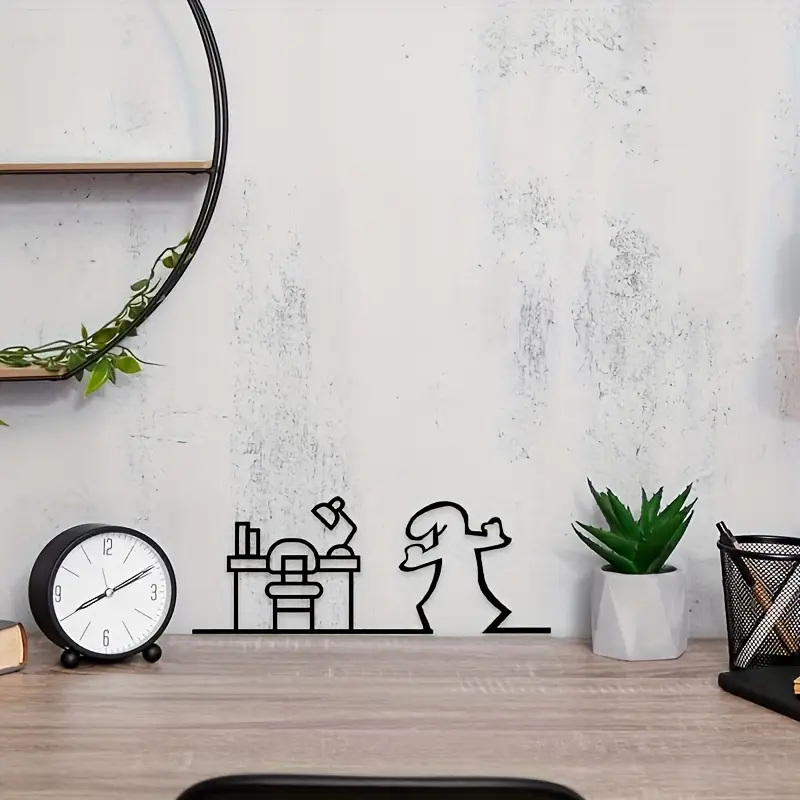 Home Bathroom Door Design - 1pc La Linea Minimalist Line Art