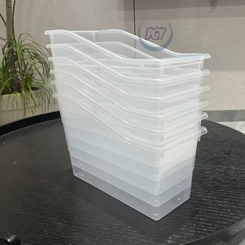 Home Essentials Bathroom Organizer - 6-Pack Clear Plastic Storage Boxes Stackable