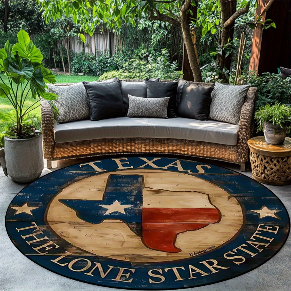 Home Bathroom Door Design - Texas Lone Star Western Floor Mat