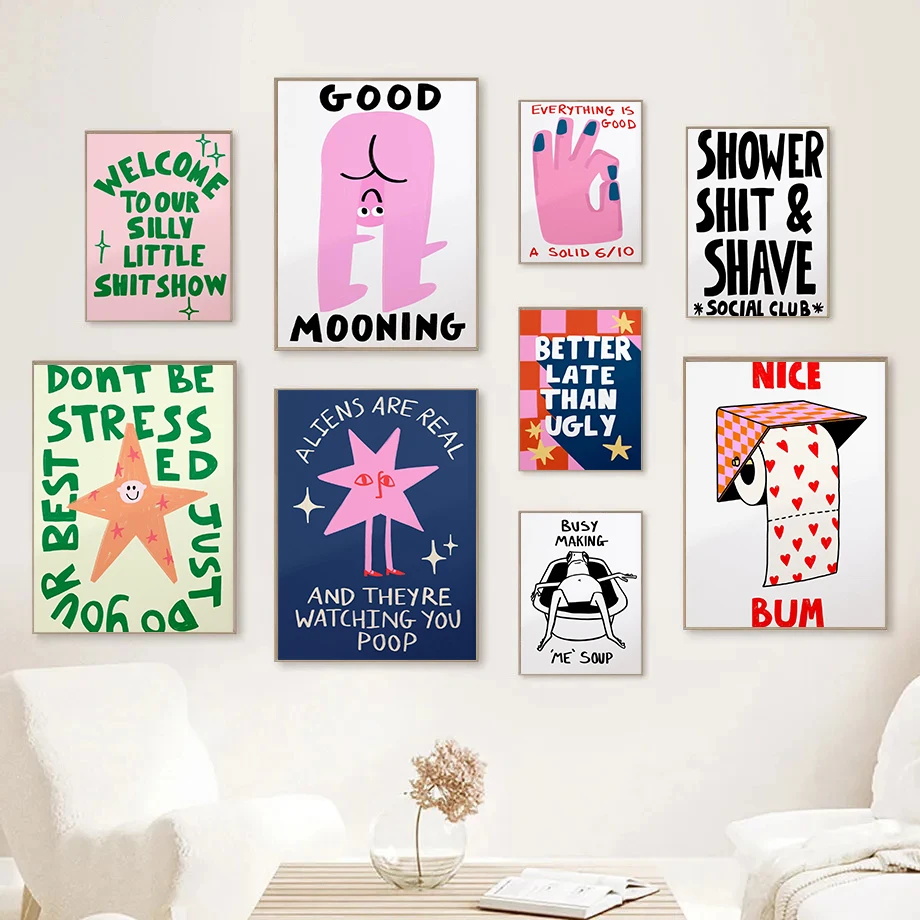 Home Bathroom Toilet - Funny Toilet Bathroom Posters Alien Humorous