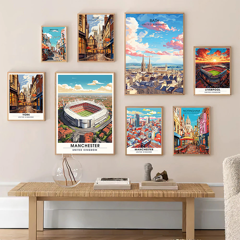 Home Bathroom Painting Ideas - Bath Brighton Liverpool Manchester Travel Posters