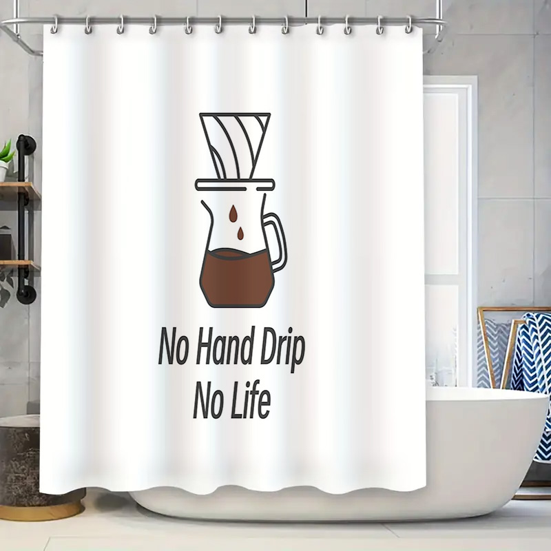 Home Bathroom Decor Ideas - Coffee Lover Shower Curtain Funny Cafe