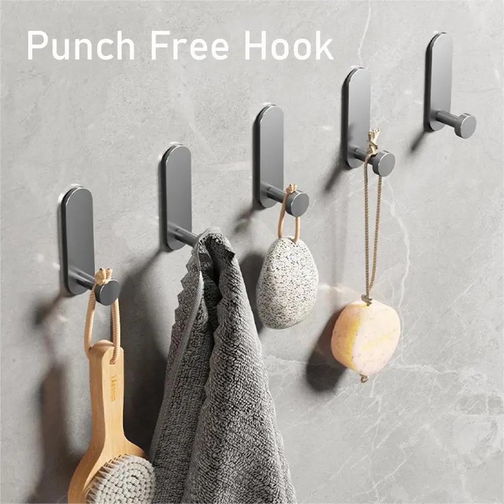 Robe Hook Adhesive - 2-6Pcs Stainless Steel Bathroom Robe Hooks