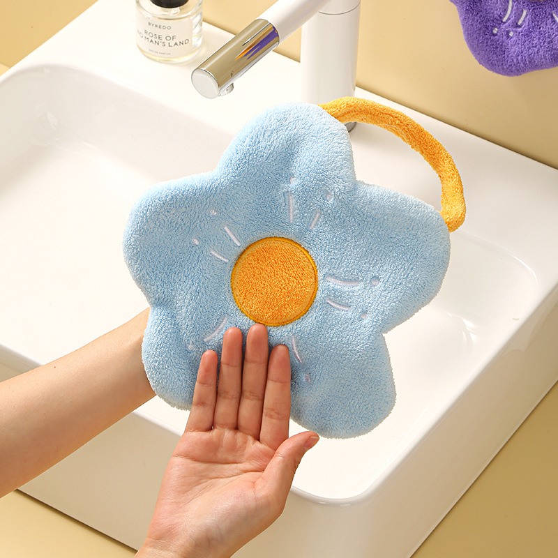 Cartoon Flower Hand Towel Soft - Home Bathroom Sink 리뷰 및 가격