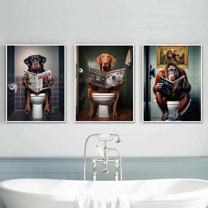 Modern Animals On The Toilet P - Home Bathroom Toilet 리뷰 및 가격