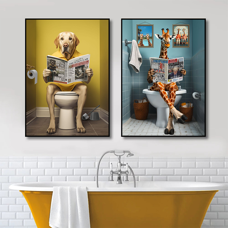 Modern Animals On The Toilet P - Home Bathroom Toilet 리뷰 및 가격