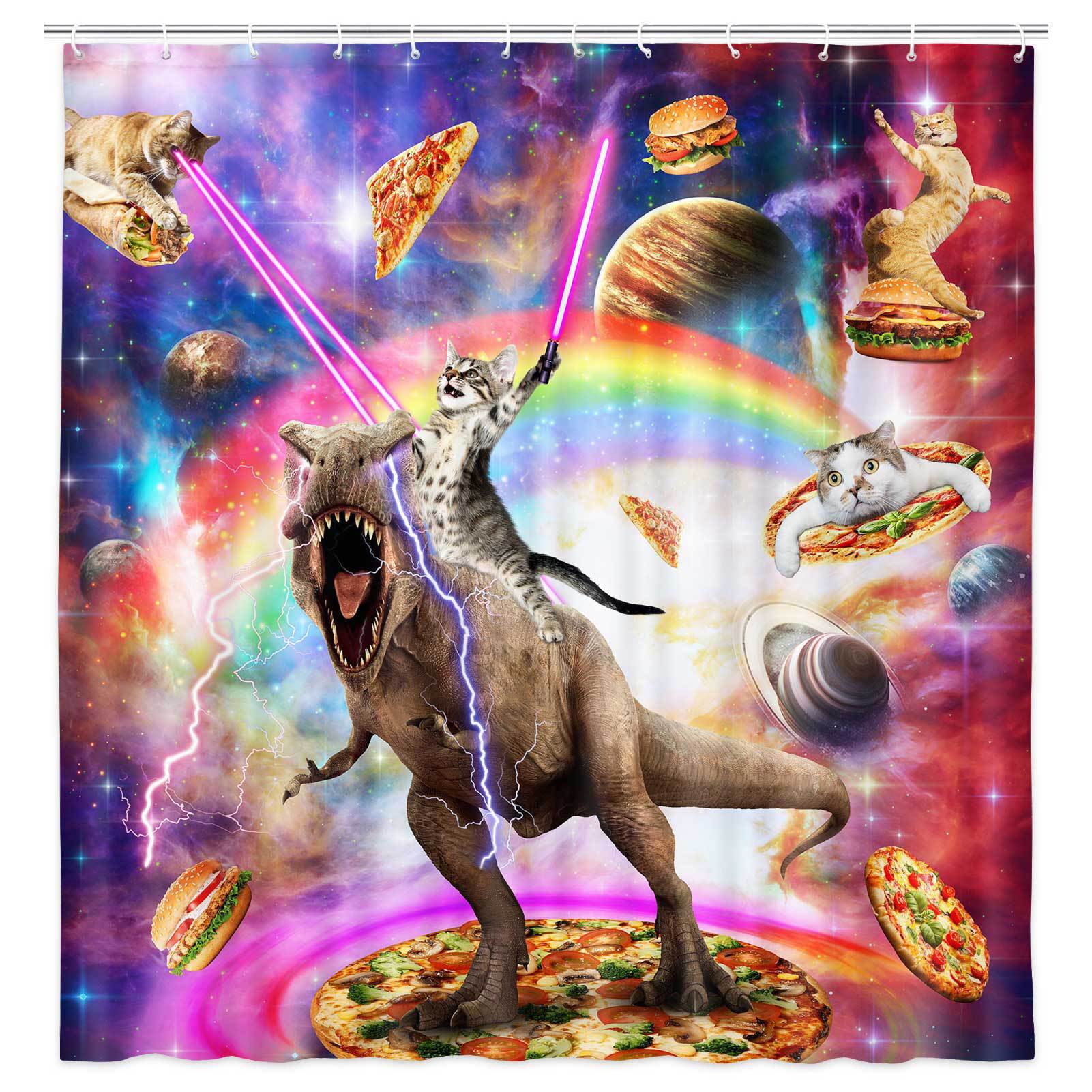 VIKAMA Shower Curtain Cat Funn - Home Bathroom Partition 리뷰 및 가격