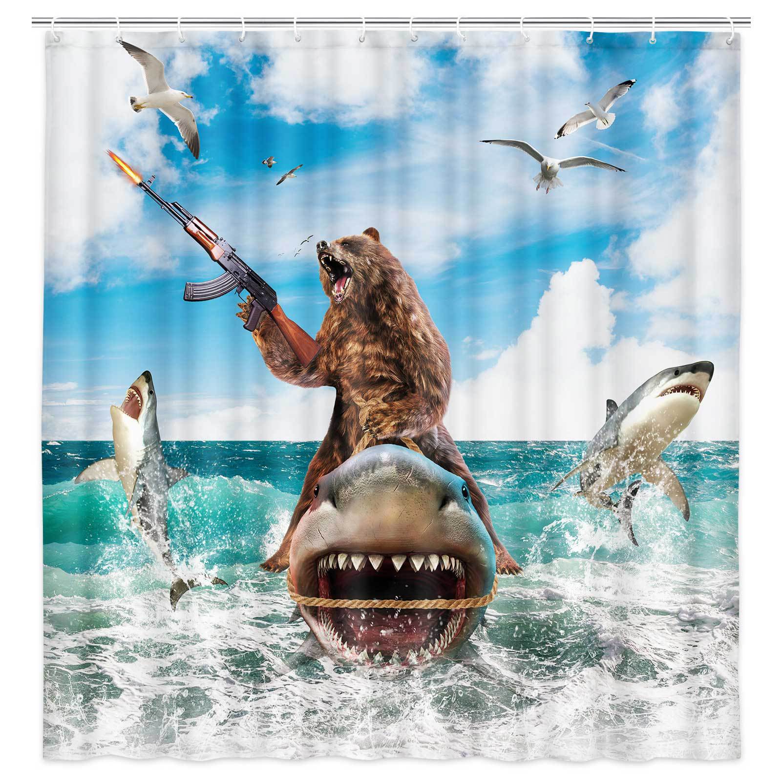 VIKAMA Shower Curtain Cat Funn - Home Bathroom Partition 리뷰 및 가격