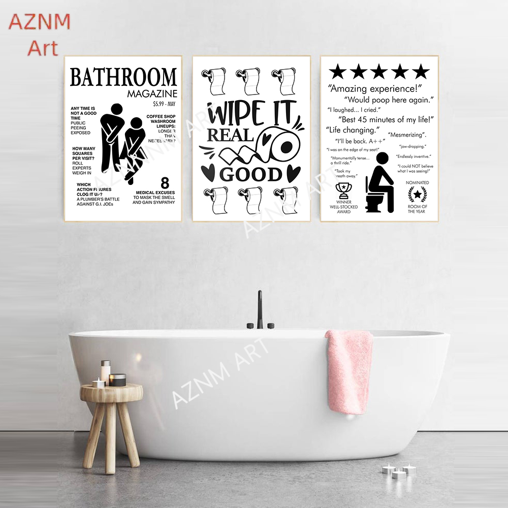 Wall Art Canvas Painting Funny - Home Bathroom Toilet 리뷰 및 가격