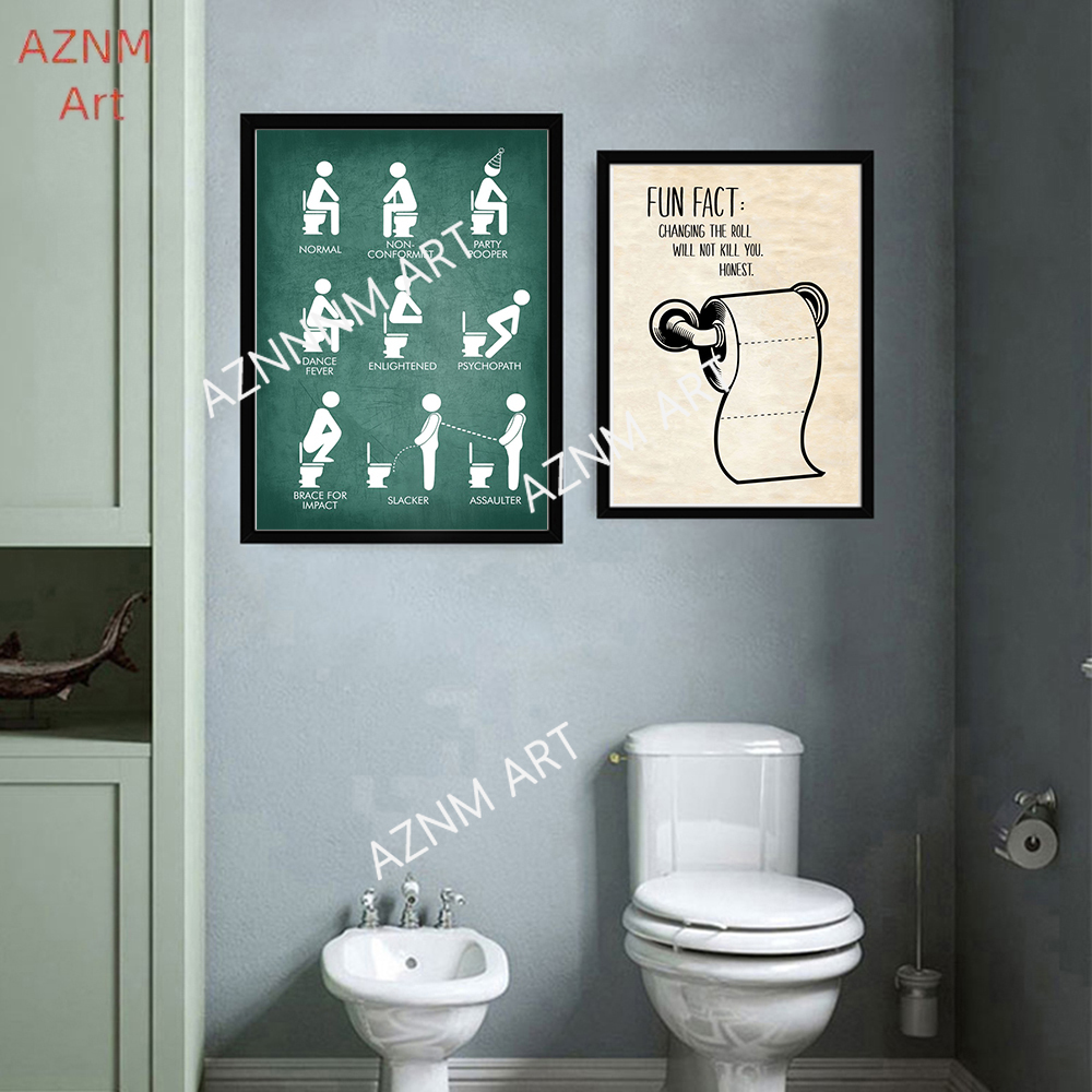 Wall Art Canvas Painting Funny - Home Bathroom Toilet 리뷰 및 가격