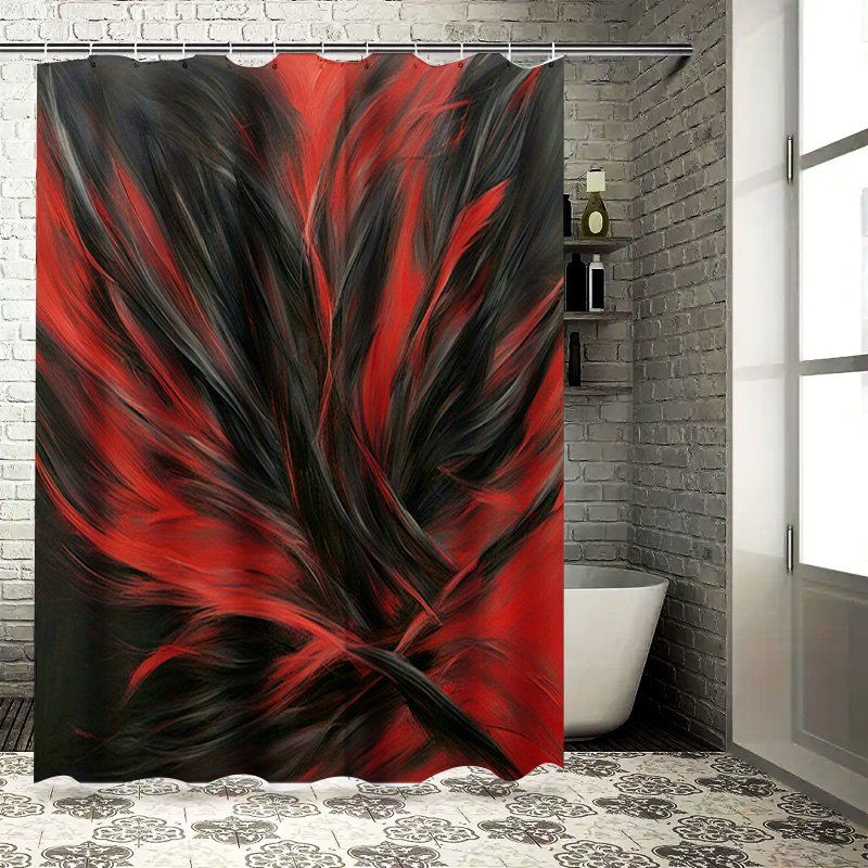 Red and Black Abstract Print S - Home Bathroom Decor Ideas 리뷰 및 가격