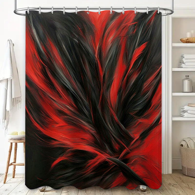 Red and Black Abstract Print S - Home Bathroom Decor Ideas 리뷰 및 가격