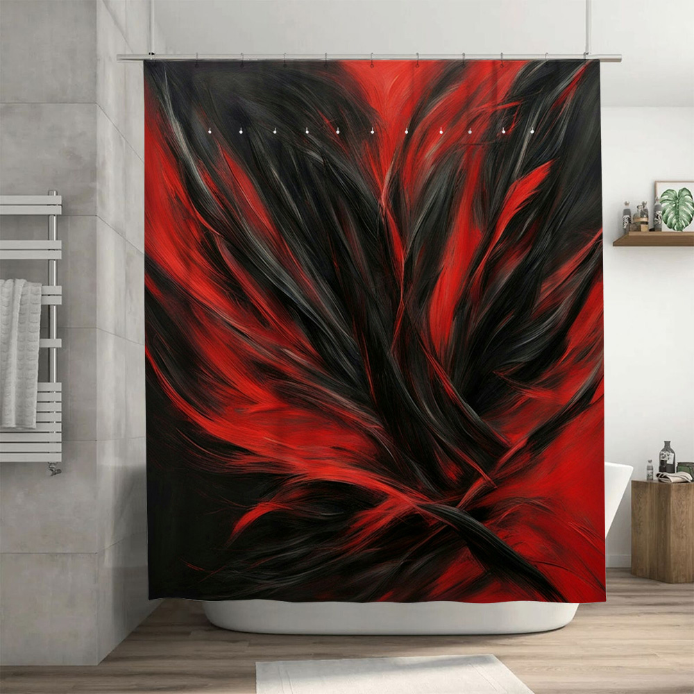 Red and Black Abstract Print S - Home Bathroom Decor Ideas 리뷰 및 가격