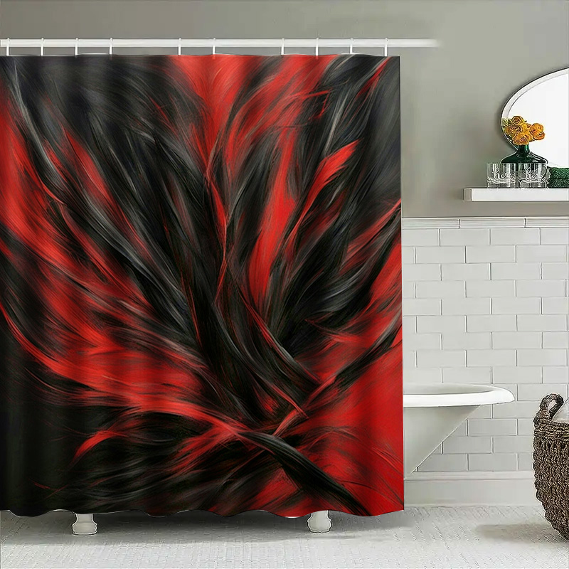 Red and Black Abstract Print S - Home Bathroom Decor Ideas 리뷰 및 가격