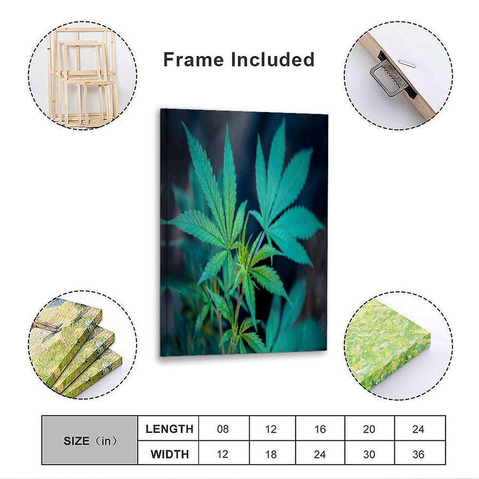 Botanical Green Leaf Poster Ae - Home Bathroom Painting Ideas 리뷰 및 가격