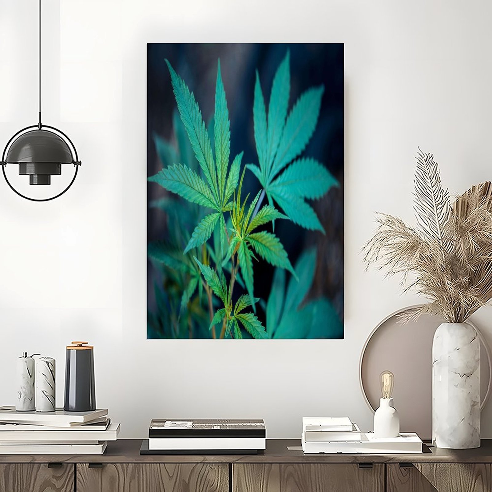 Botanical Green Leaf Poster Ae - Home Bathroom Painting Ideas 리뷰 및 가격