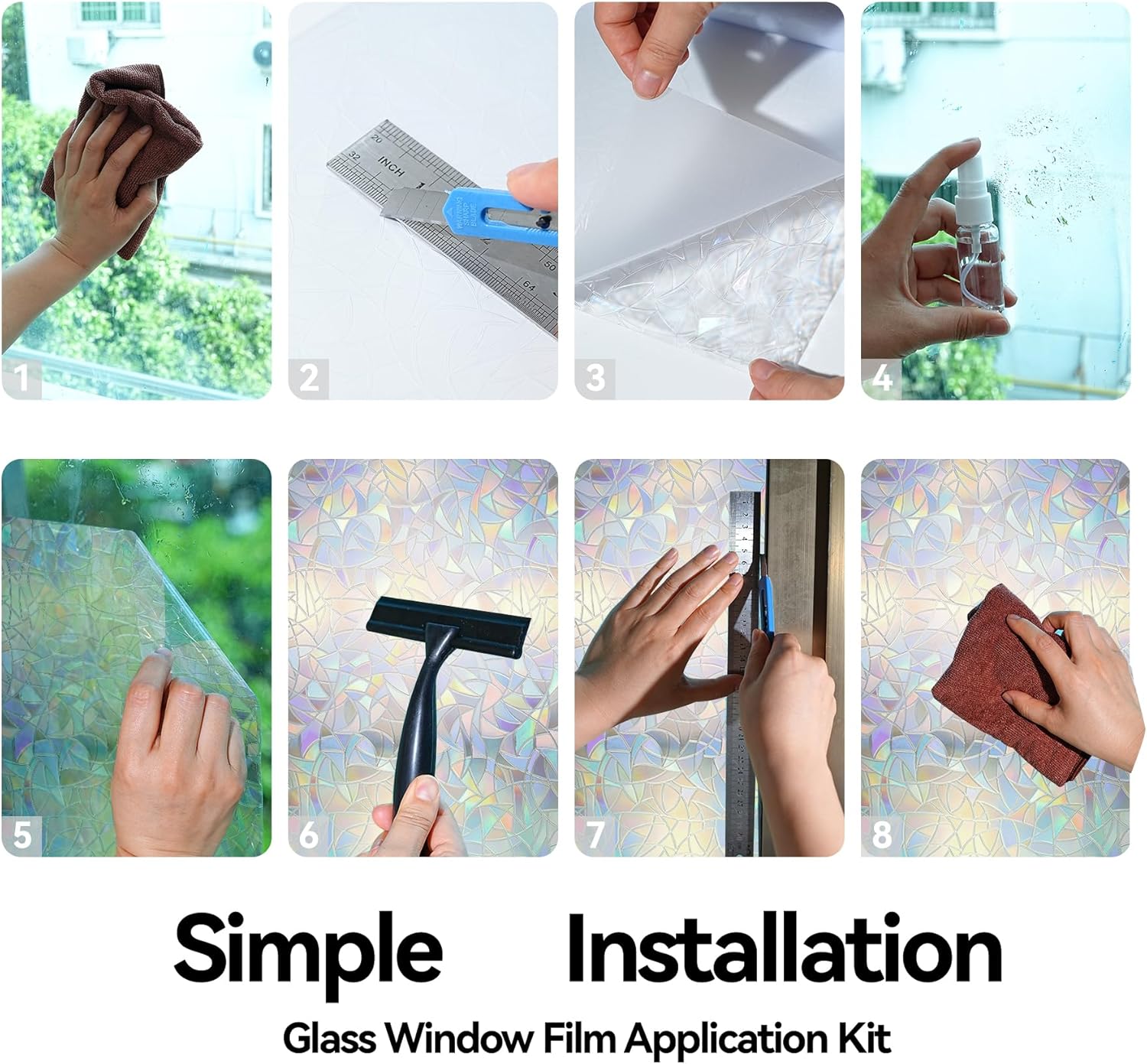 Rainbow Window Cling Privacy F - Home Bathroom Decor 리뷰 및 가격