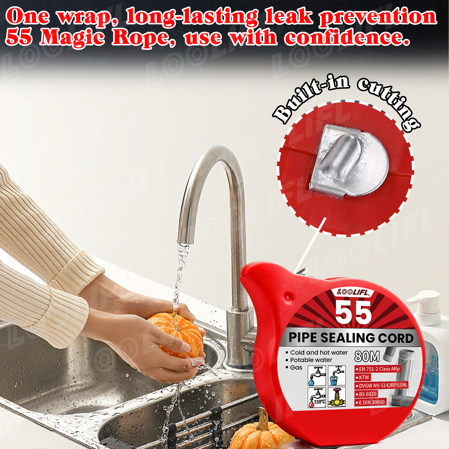 Loolifl 80m Pipe Sealing Cord  - Home Bathroom Plumbing 리뷰 및 가격
