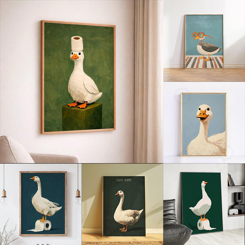 Duck Goose Poster, Funny Bathr - Home Bathroom Painting Ideas 리뷰 및 가격