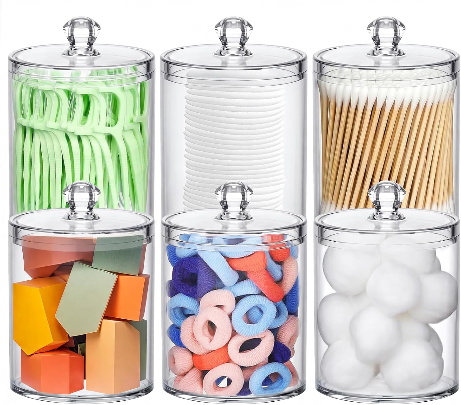 Acrylic Qtip Holder 6 Pack wit - Home Bathroom Decor 리뷰 및 가격