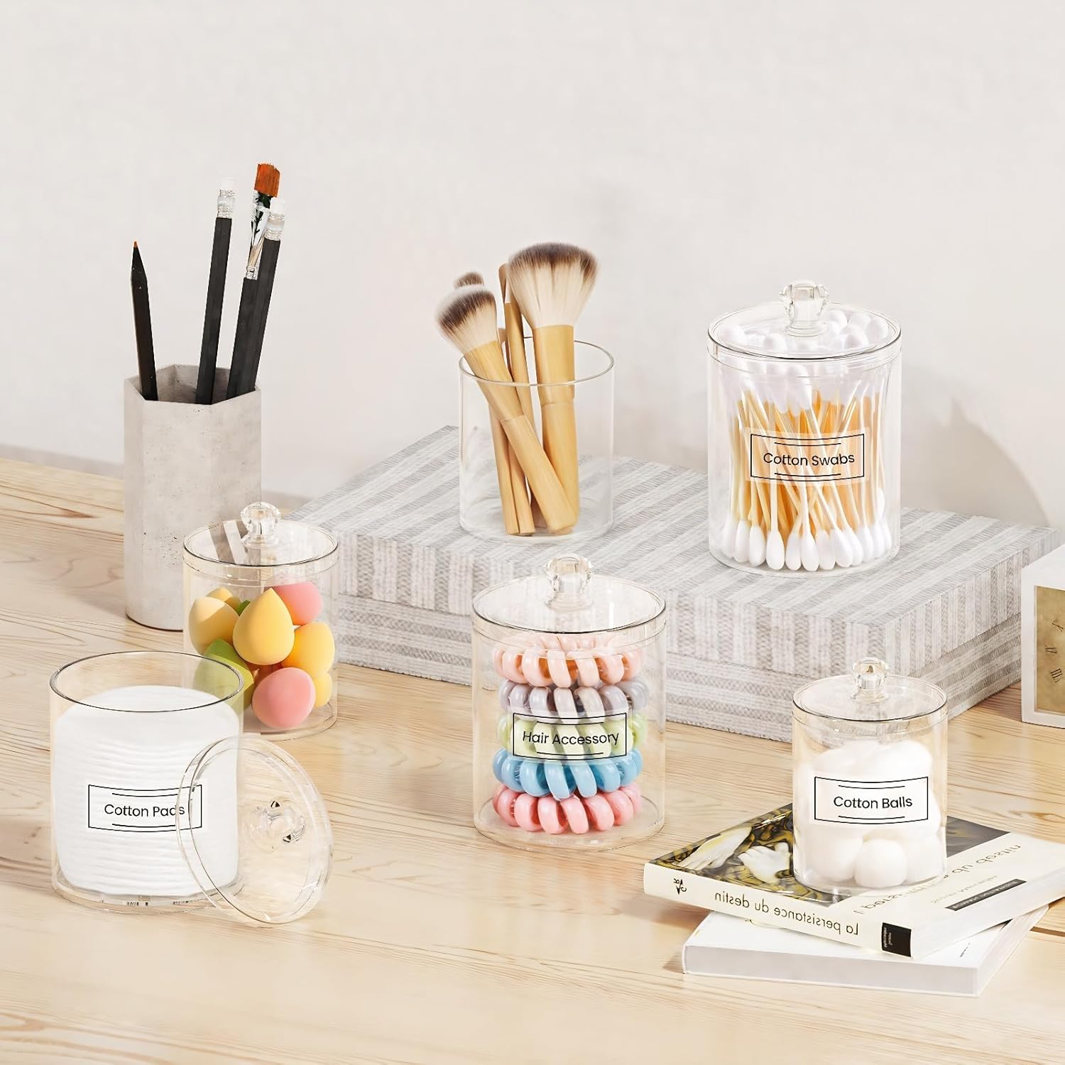 Acrylic Qtip Holder 6 Pack wit - Home Bathroom Decor 리뷰 및 가격