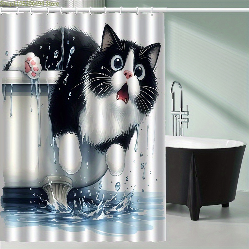 Funny Cat Jumping from Bathtub - Home Bathroom Decor Ideas 리뷰 및 가격