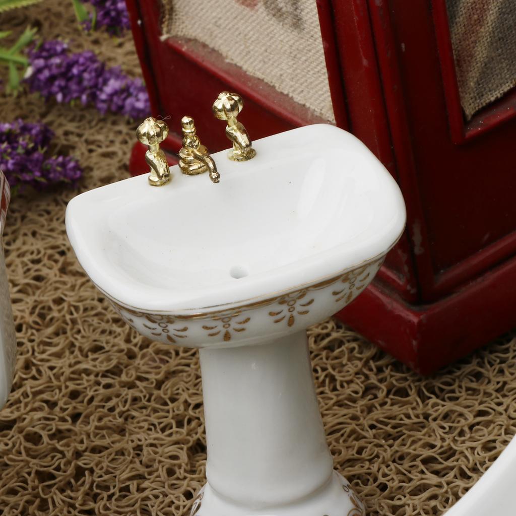 Ceramic Dollhouse Bathroom Set - Home Bathroom Sink 리뷰 및 가격