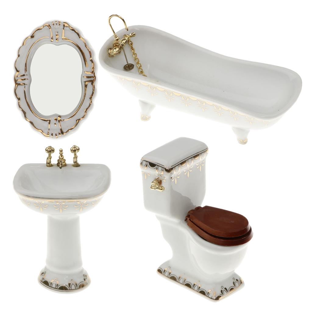 Ceramic Dollhouse Bathroom Set - Home Bathroom Sink 리뷰 및 가격