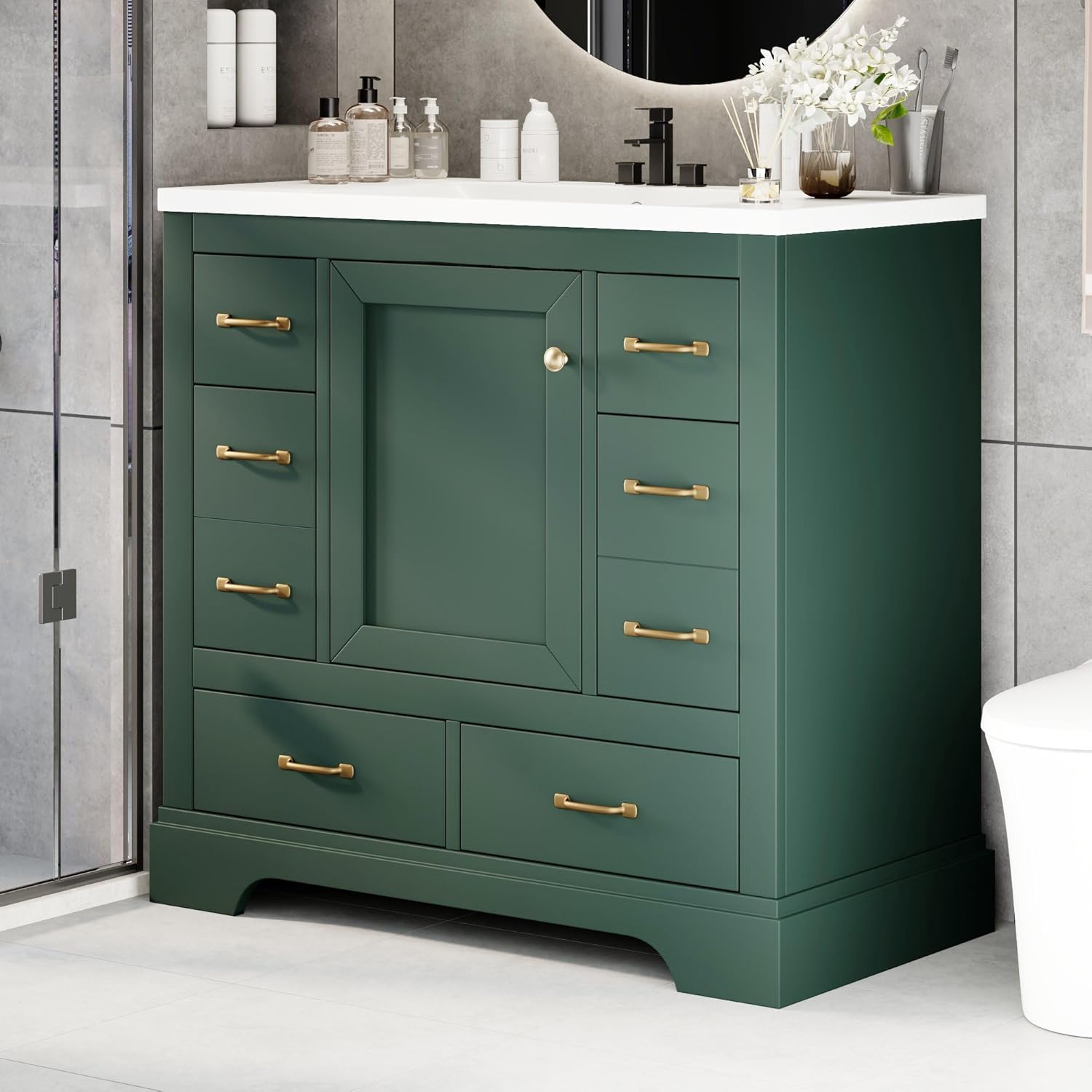 36in Bathroom Vanity Cabinet w - Home Bathroom Sink 리뷰 및 가격
