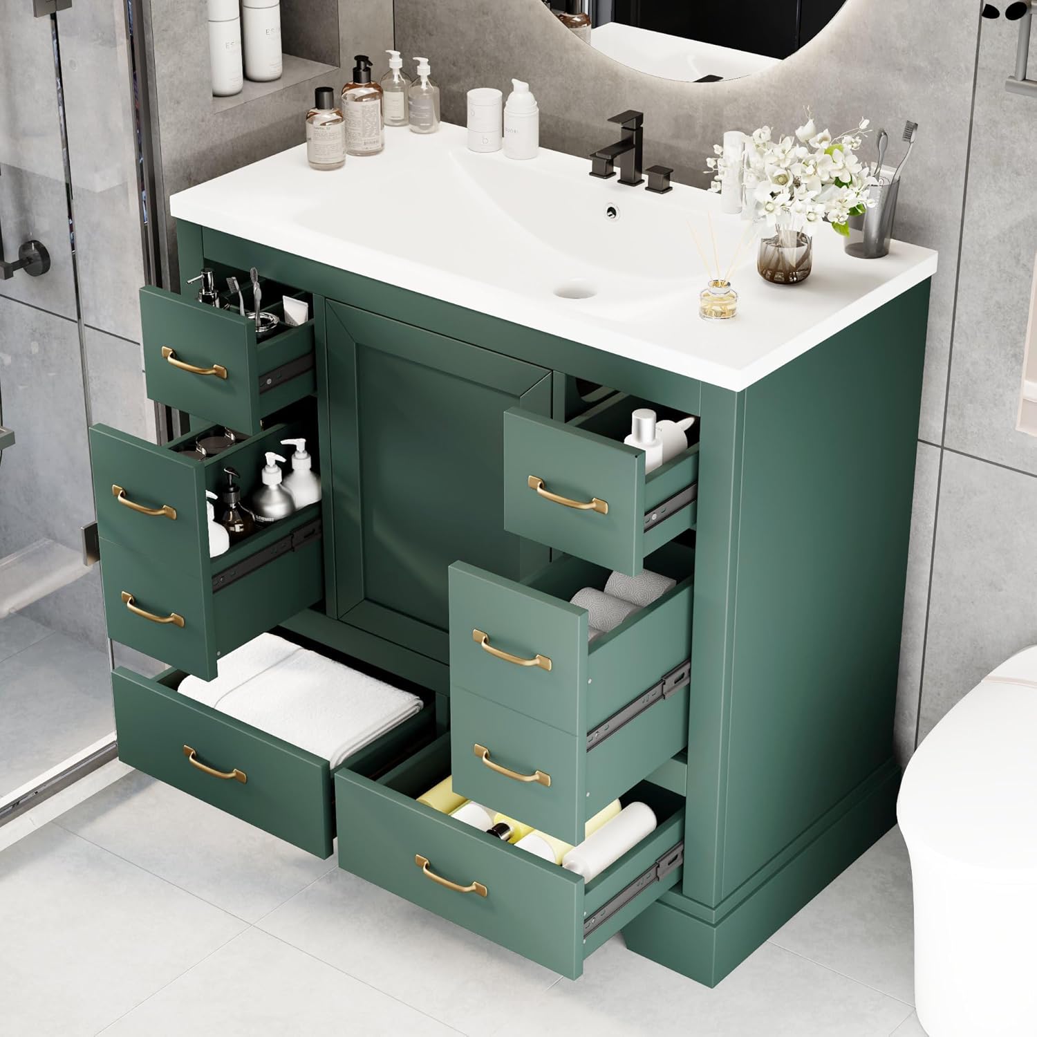 36in Bathroom Vanity Cabinet w - Home Bathroom Sink 리뷰 및 가격