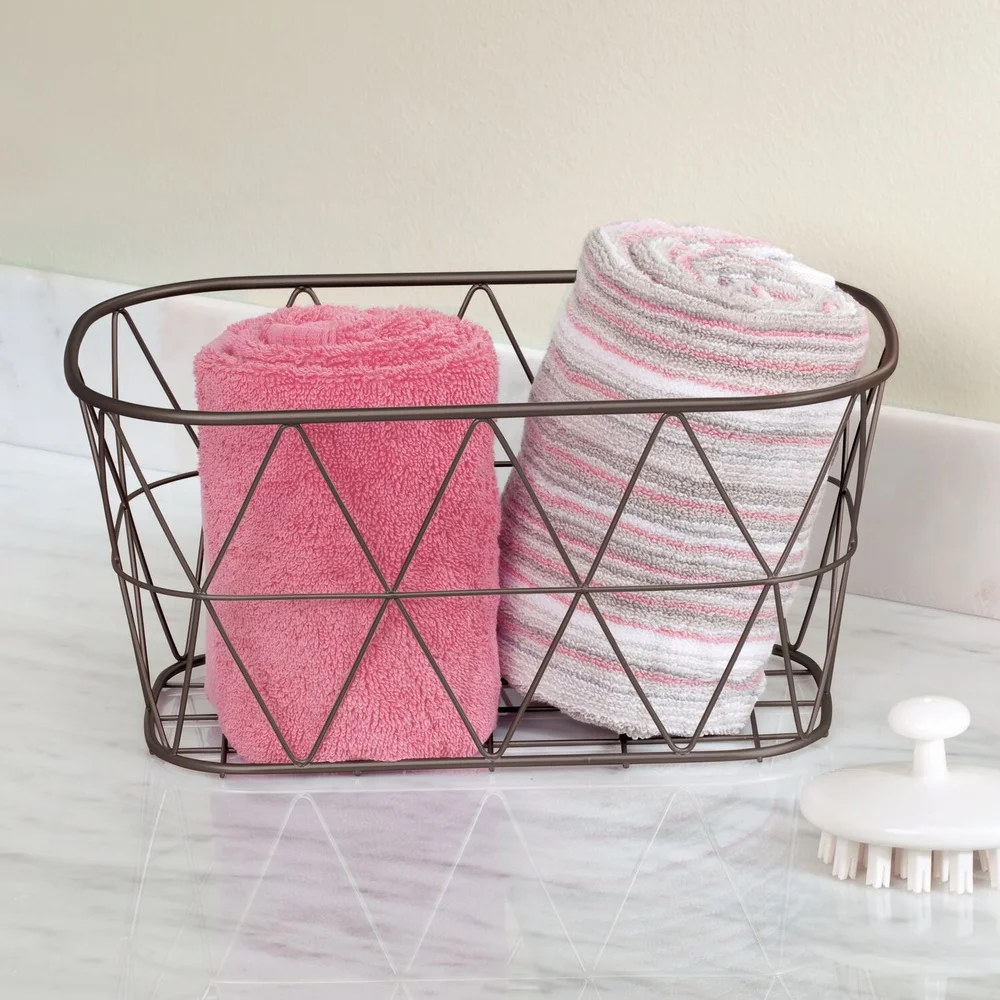 Bronze Steel Wire Storage Bask - Home Essentials Bathroom Organizer 리뷰 및 가격