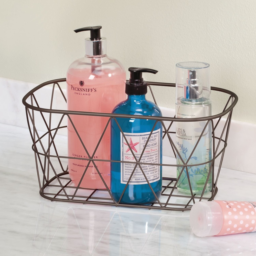 Bronze Steel Wire Storage Bask - Home Essentials Bathroom Organizer 리뷰 및 가격