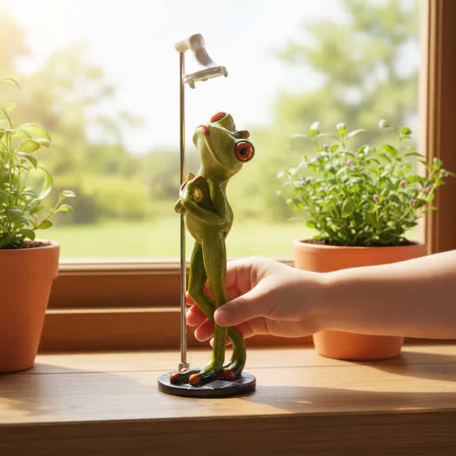 Showering Frog Figurine Novelt - Home Bathroom Decor 리뷰 및 가격