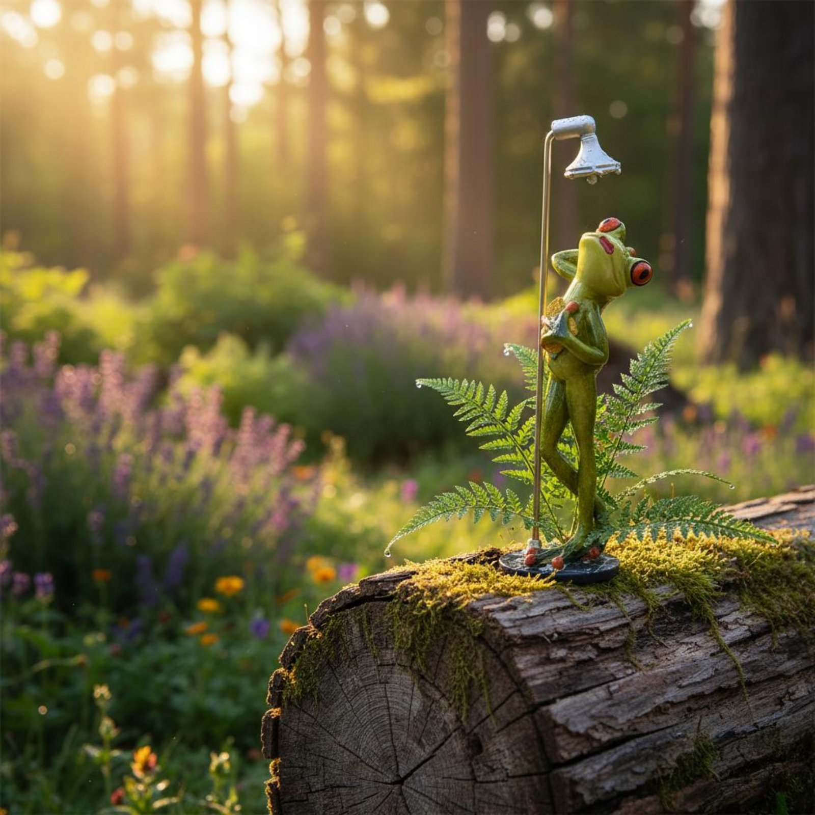 Showering Frog Figurine Novelt - Home Bathroom Decor 리뷰 및 가격