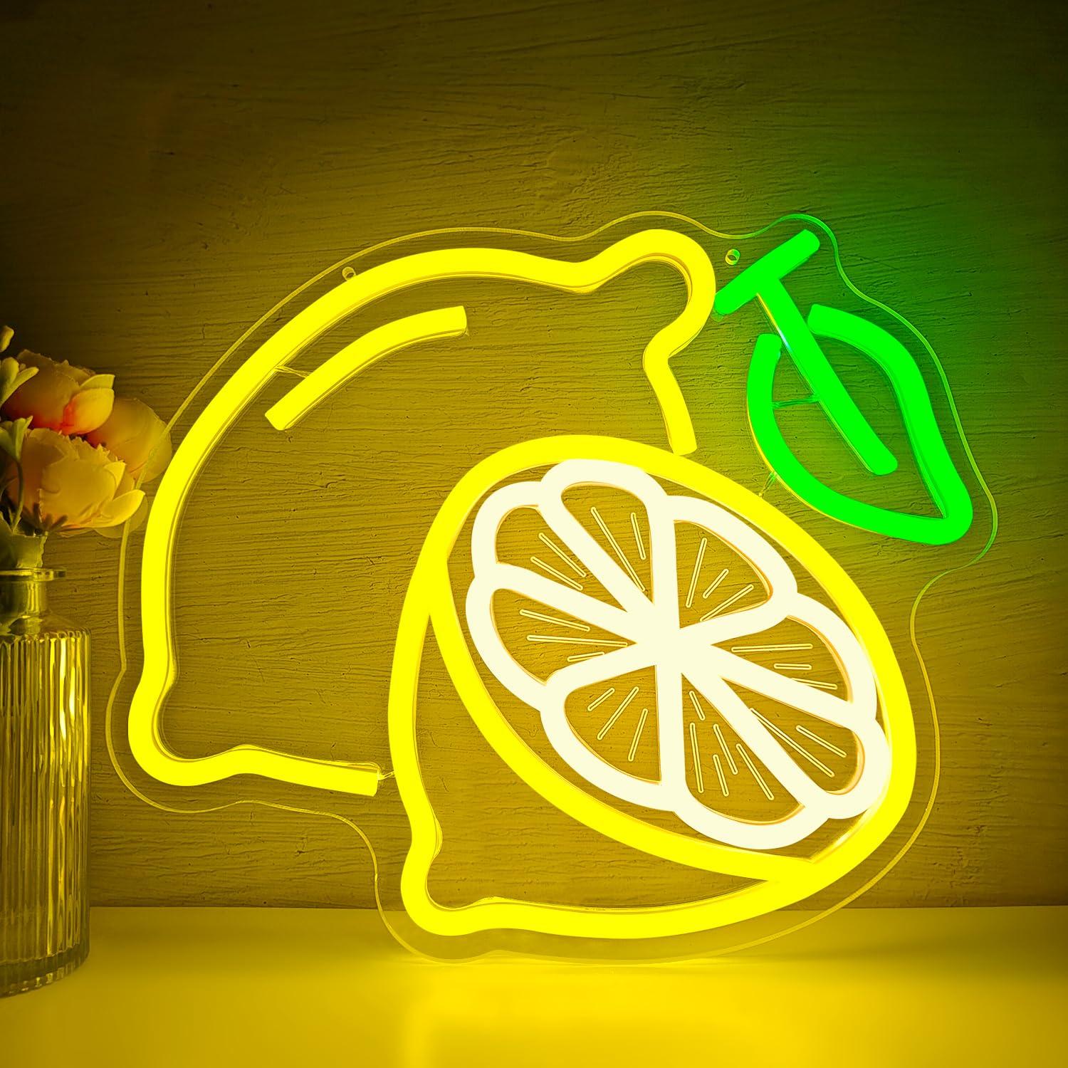 Lemon Neon Sign Dimmable LED L - Home Bathroom Decor 리뷰 및 가격