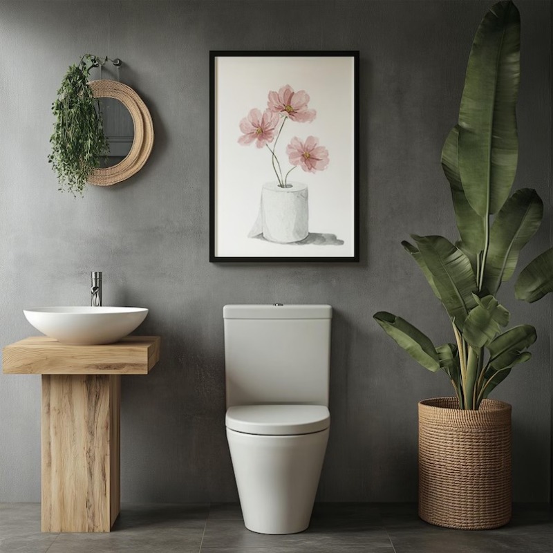 Colourful Flower Toilet Paper  - Home Bathroom Painting Ideas 리뷰 및 가격