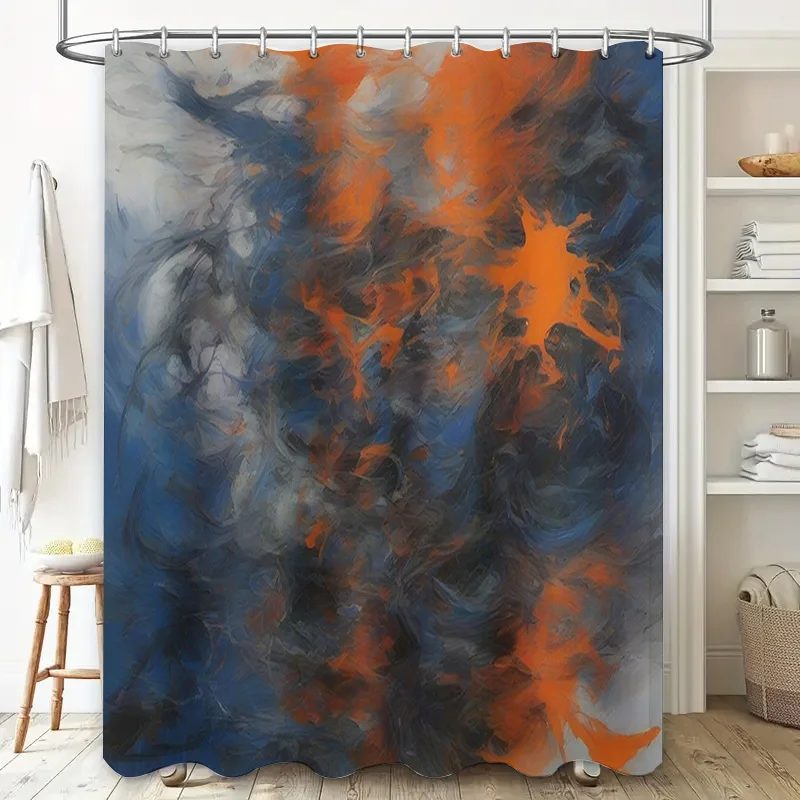 Luxury Blue Orange Watercolor  - Home Bathroom Decor Ideas 리뷰 및 가격