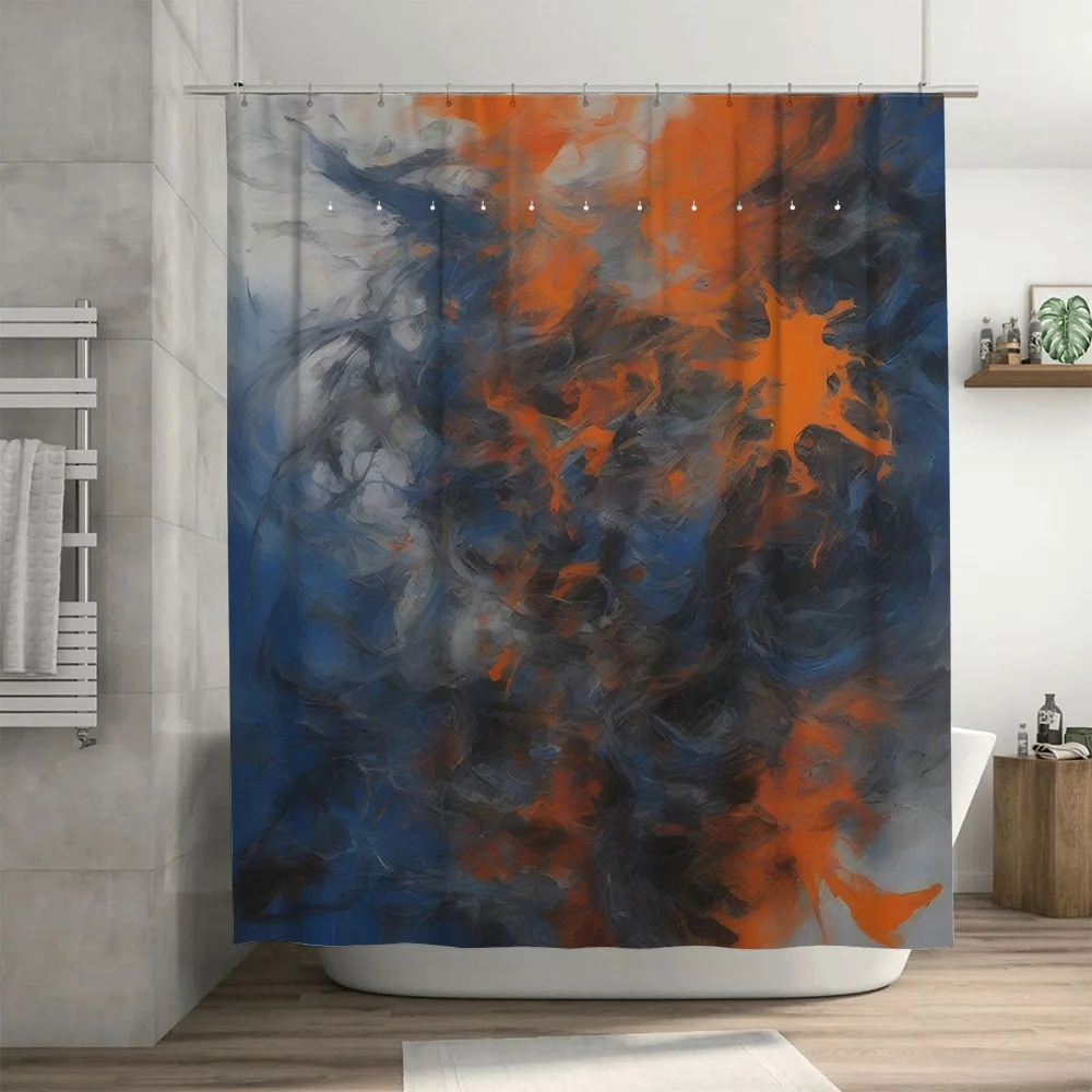 Luxury Blue Orange Watercolor  - Home Bathroom Decor Ideas 리뷰 및 가격