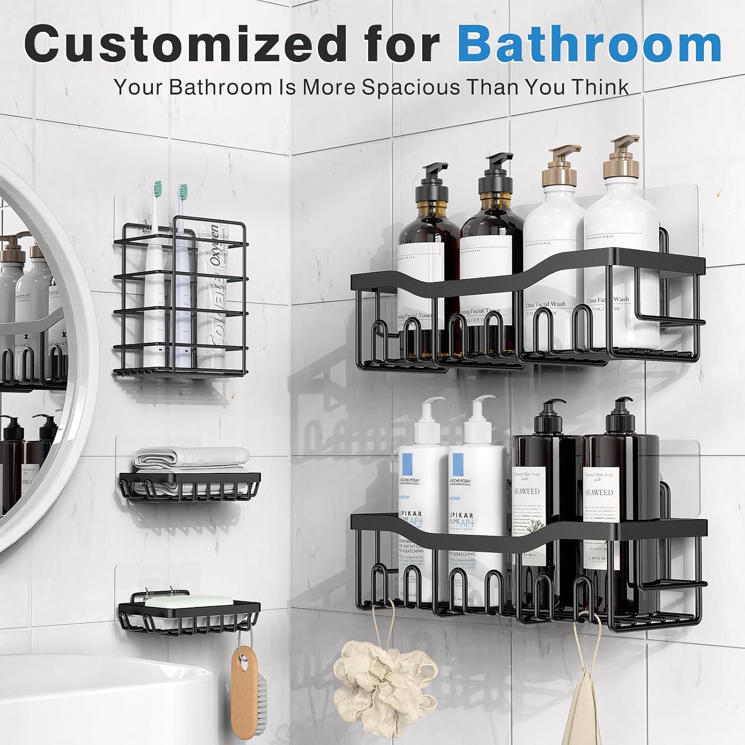 5-Pack Rustproof Stainless Ste - Home Essentials Bathroom Organizer 리뷰 및 가격