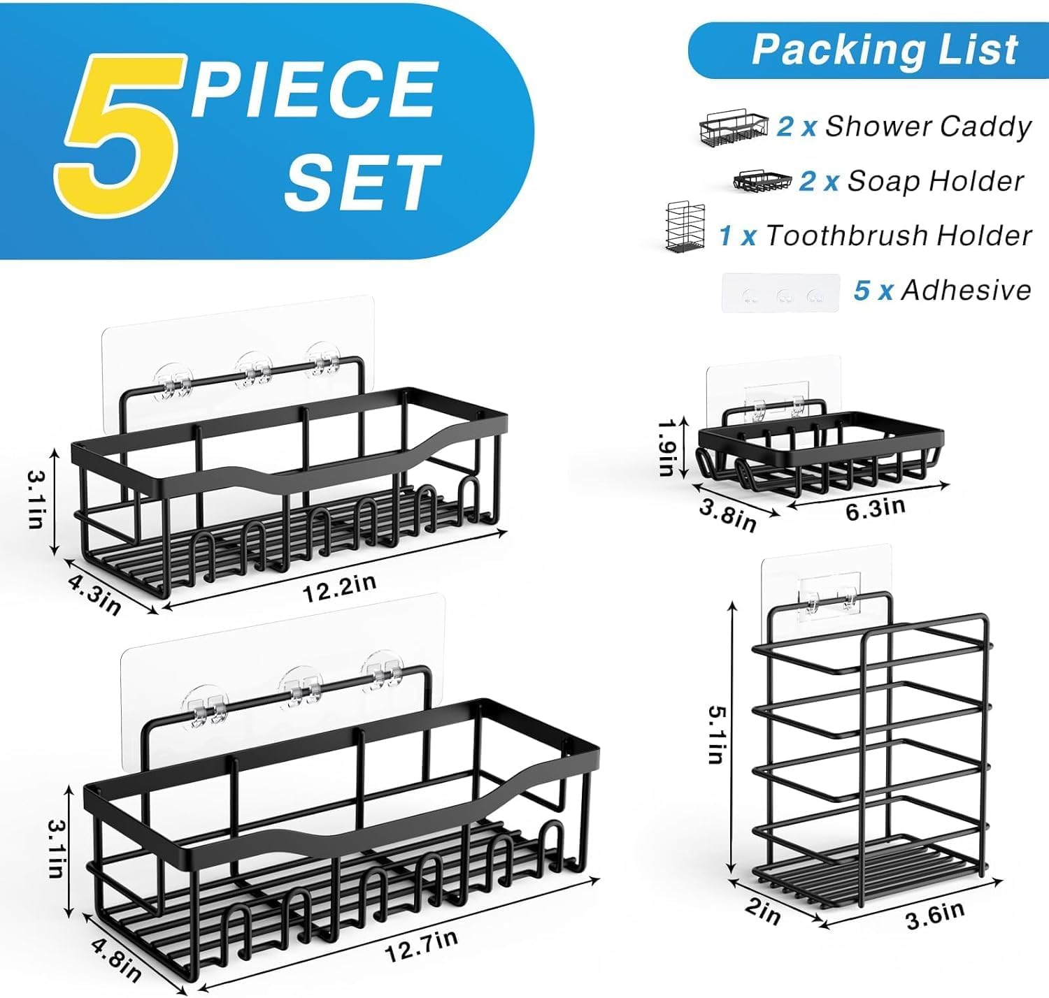 5-Pack Rustproof Stainless Ste - Home Essentials Bathroom Organizer 리뷰 및 가격