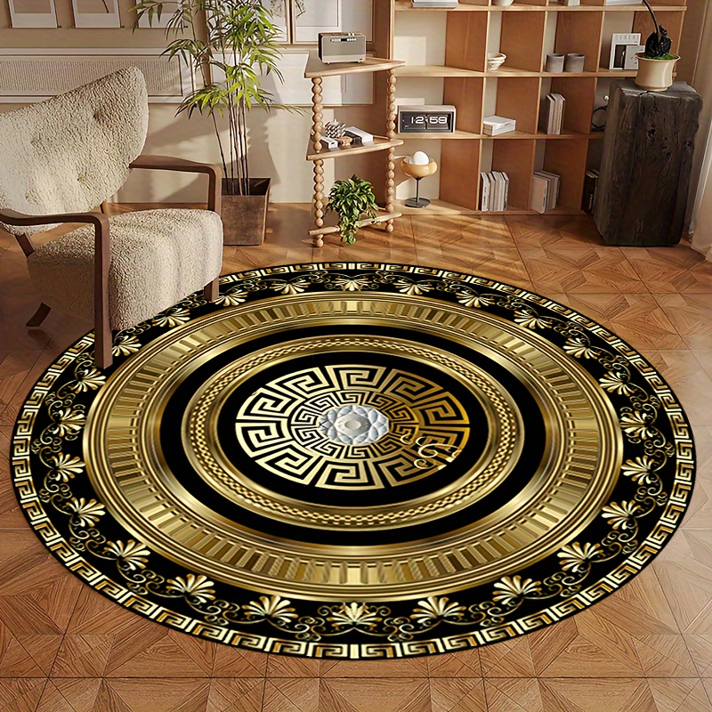 Greek Key Pattern Round Rug Fl - Home Bathroom Door Design 리뷰 및 가격