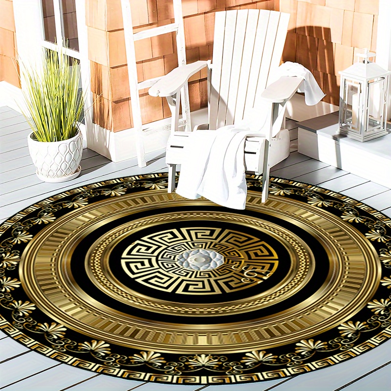 Greek Key Pattern Round Rug Fl - Home Bathroom Door Design 리뷰 및 가격