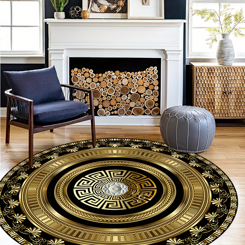 Greek Key Pattern Round Rug Fl - Home Bathroom Door Design 리뷰 및 가격
