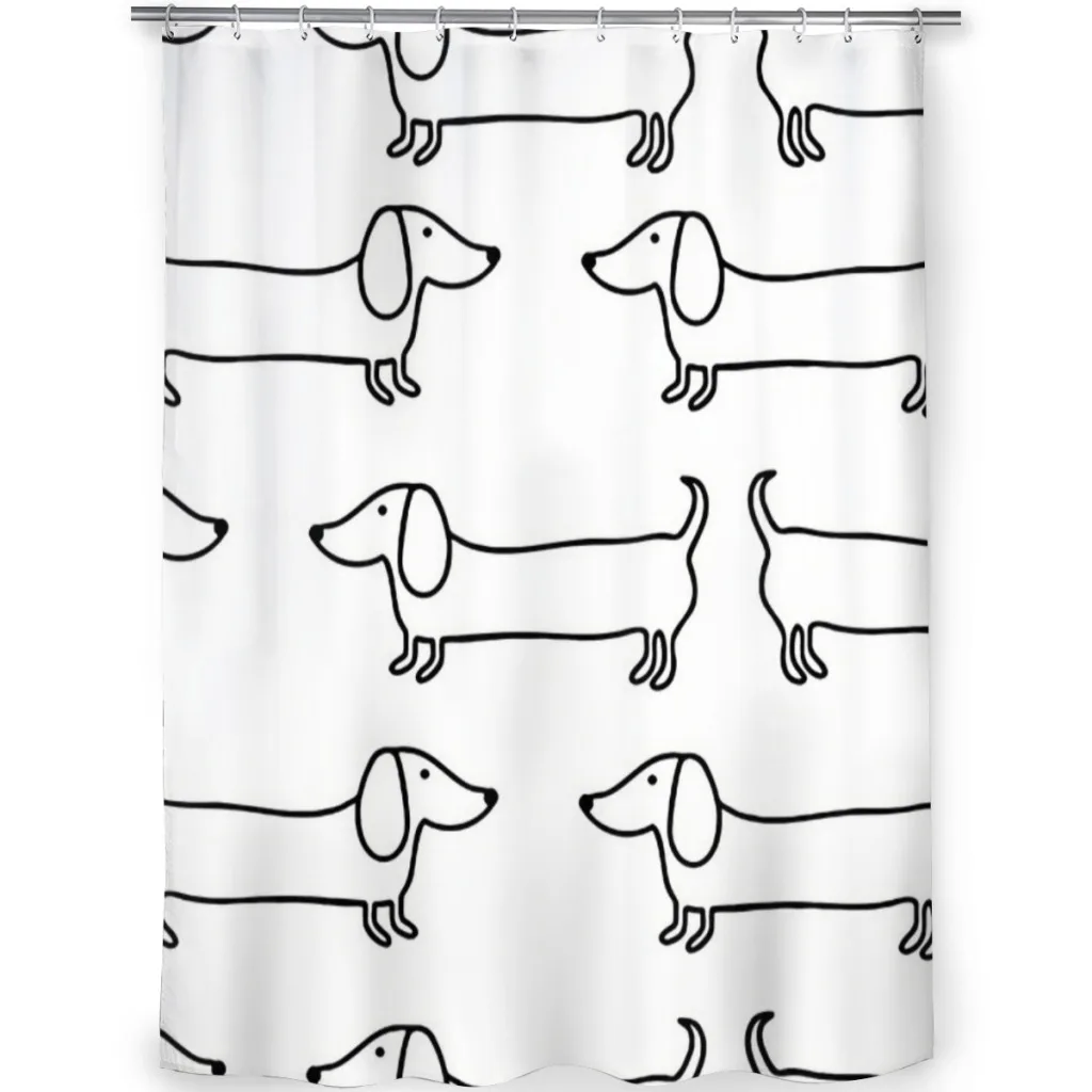 Dachshund Black White Bathroom - Home Bathroom Partition 리뷰 및 가격