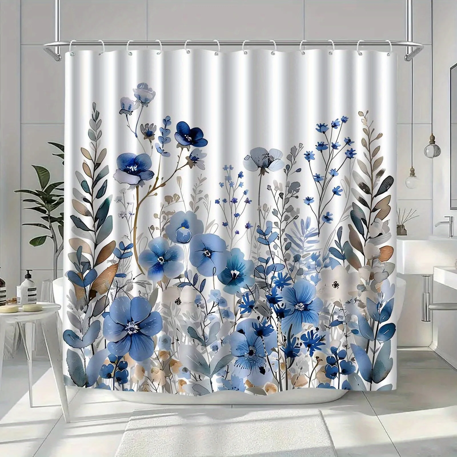 Watercolor Floral Plant Shower - Home Bathroom Partition 리뷰 및 가격
