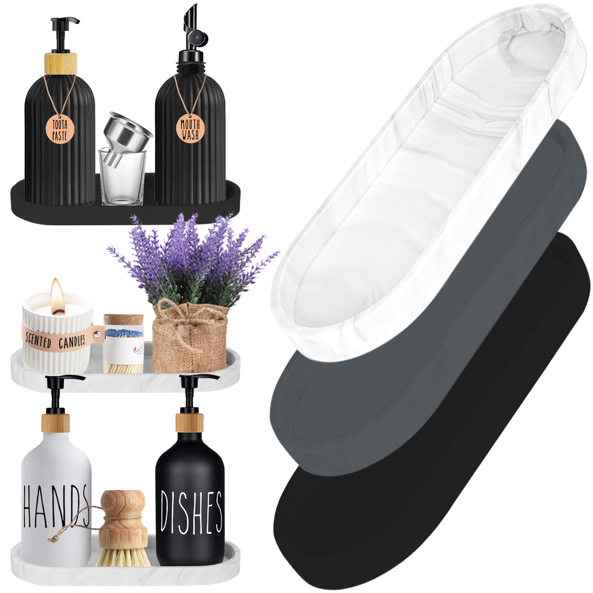 Bathroom Vanity Silicone Tray  - Home Essentials Bathroom Organizer 리뷰 및 가격