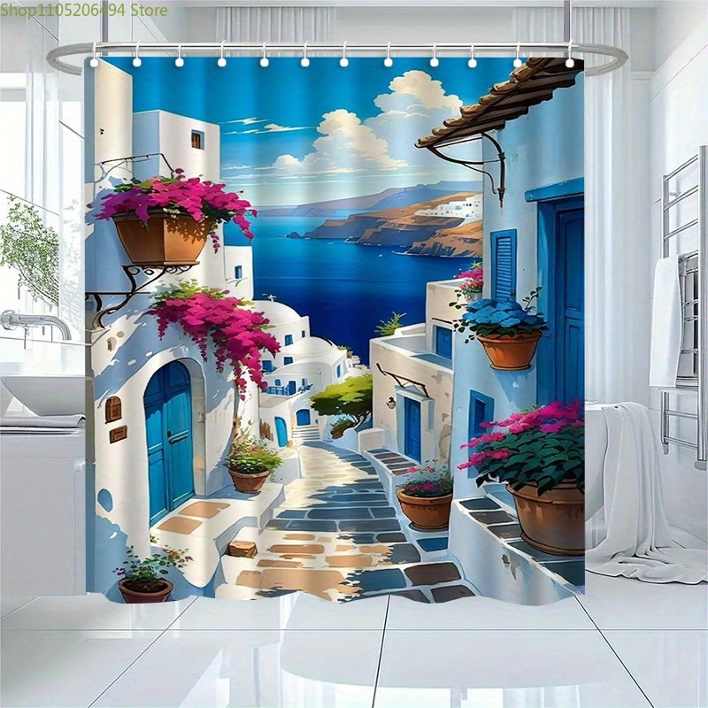 Santorini Greek Island Shower  - Home Bathroom Decor Ideas 리뷰 및 가격